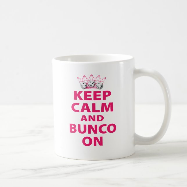 Caneca De Café Mantenha a calma e o Bunco no design (Direita)