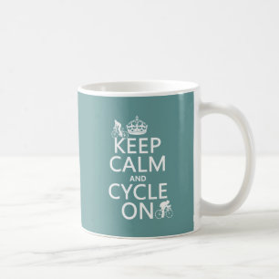Caneca De Café Mantenha a calma e o ciclo em (em alguma cor)
