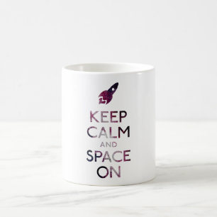 Caneca De Café Mantenha a calma e o espaço sobre
