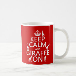 Caneca De Café Mantenha a calma e o girafa em (personalize cores)