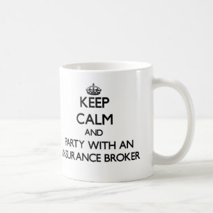 Caneca De Café Mantenha a calma e o partido com um corretor de