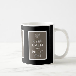 Caneca De Café Mantenha a calma e o piloto no Dirigible de