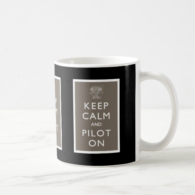 Caneca De Café Mantenha a calma e o piloto no Dirigible de (Direita)