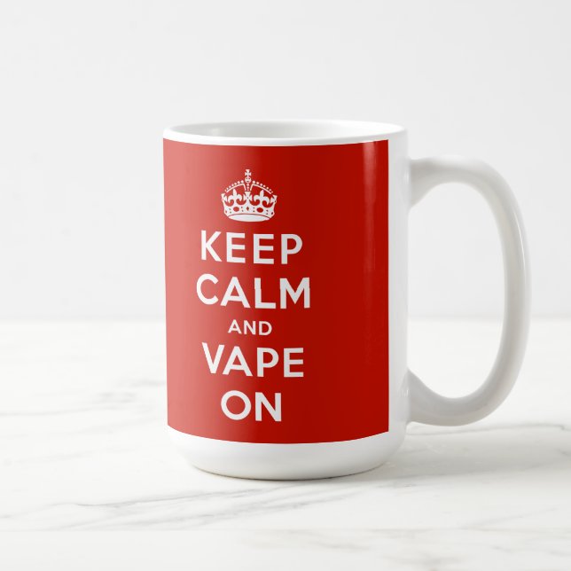 Caneca De Café Mantenha a calma e o Vape sobre (Direita)