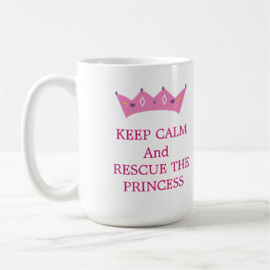 Caneca De Café Mantenha a Calma e Resgate a Princesa