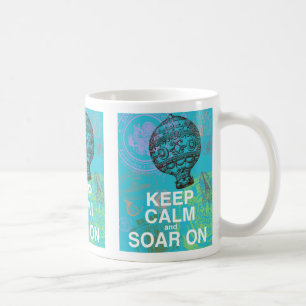 Caneca De Café Mantenha a calma e suba no impressão da arte do