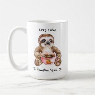 Caneca De Café Mantenha a Calma & Especiarias de Abóbora em Canec