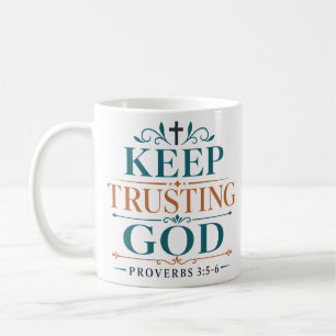 Caneca De Café Mantenha a Confiança em Deus Citação Devocional Ma