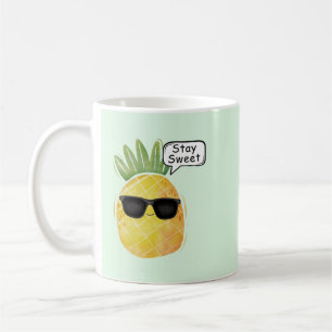 Caneca De Café Mantenha a diversão de animação de abacaxi doce