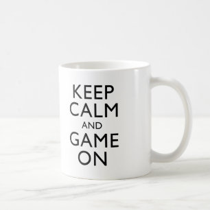 Caneca De Café MANTENHA almofada do jogo da CALMA E do JOGO SOBRE