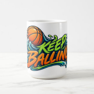 Caneca De Café Mantenha as Ondas de Basquete