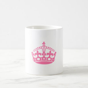 Caneca De Café Mantenha calma, coroa rosa de vitória