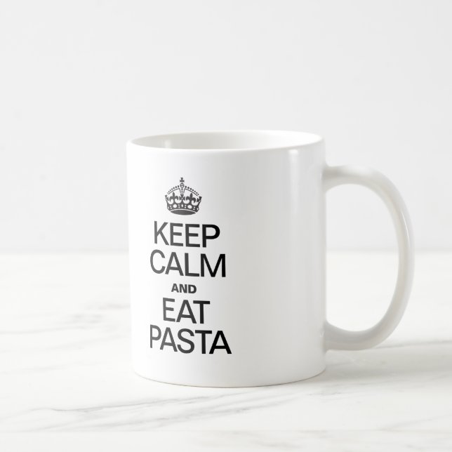 CANECA DE CAFÉ MANTENHA CALMA E COMA PASTA (Direita)