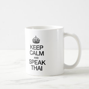 CANECA DE CAFÉ MANTENHA CALMA E FALE THAI