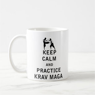 Caneca De Café Mantenha calma e pratique Krav Maga - Israel IDF