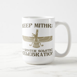Caneca De Café Mantenha Mithra na celebração do solstício de