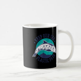 Caneca De Café Mantenha Nosso Mar Livre de Plástico, Proteção Amb