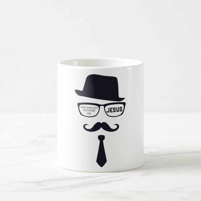 Caneca De Café Mantenha nossos olhos focalizados em Jesus (Centro)