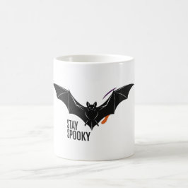 Caneca De Café Mantenha o Bat Spooky - Halloween Moderno Minimali