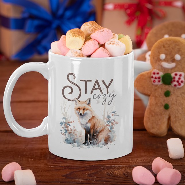 Caneca De Café Mantenha o Cozy Woodland Fox no Natal (Criador carregado)