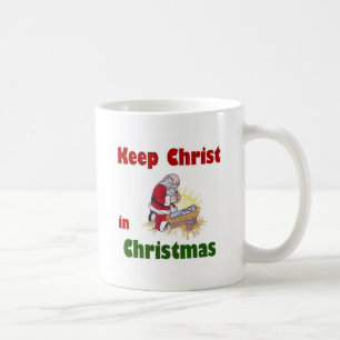 Caneca De Café Mantenha o cristo no Natal