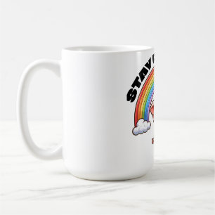 Caneca De Café Mantenha o Design do adesivo Rainbow Pig Positivo