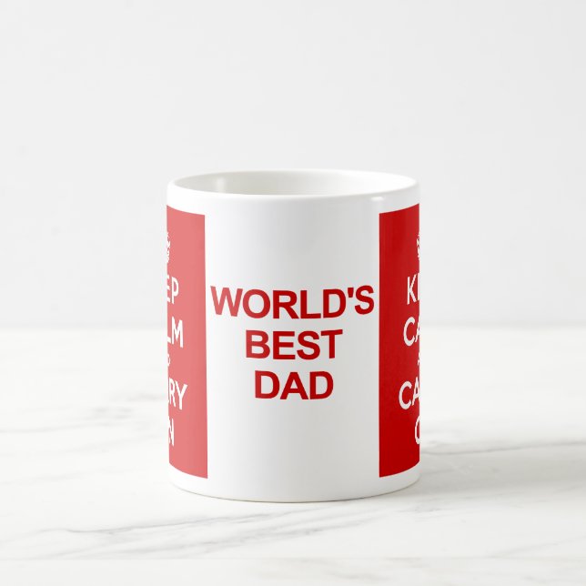 Caneca De Café Mantenha o dia dos pais calmo (Centro)