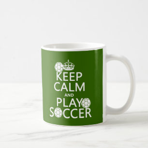 Caneca De Café Mantenha o futebol da calma e do jogo (alguma cor)
