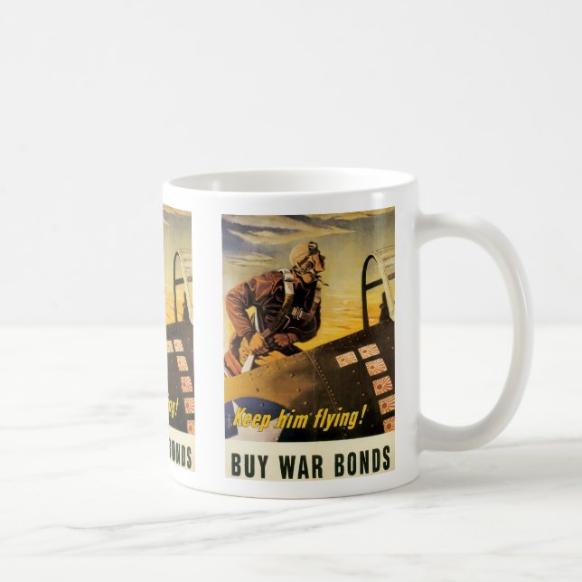 Caneca De Café Mantenha-O Voando De Bond De Guerra (Direita)