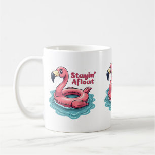 Caneca De Café Mantenha-se à tona Flamingo engraçado Boia de pisc
