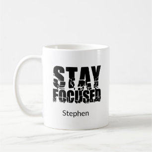 Caneca De Café Mantenha-se concentrado Nome Frase Motivativa