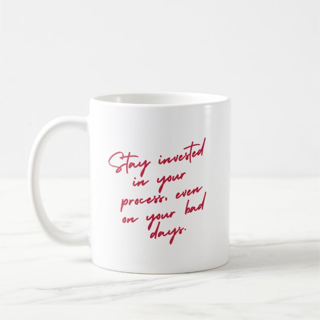 Caneca De Café Mantenha-se Focado Fundamentado Comprometido Inspi (Esquerda)