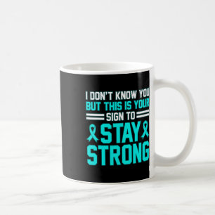 Caneca De Café Mantenha-Se Forte Gráfico De Fita De Sensibilizaçã