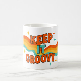 Caneca De Café Mantenha-se Groovy – Vibrações Retrô