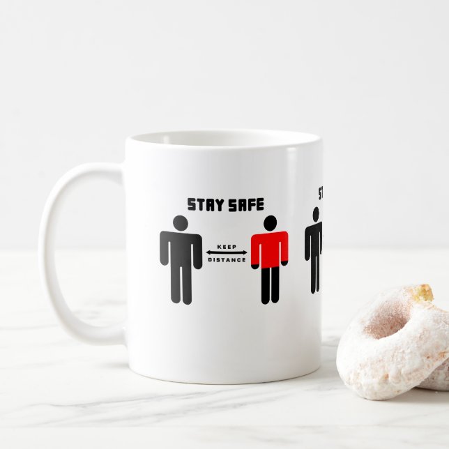 Caneca De Café Mantenha-se protegido Pessoas (Com Donut)
