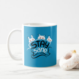 Caneca De Café Mantenha-Se Sane Engraçado Tipografia Loucura