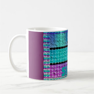 Caneca De Café Mantenha Simples: Arte de Padrão de Coração Ciano