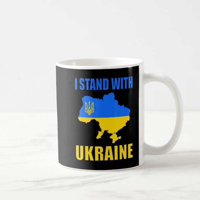 Caneca De Café Mantenho O Mapa Da Ucrânia E A Bandeira Ucraniana (Direita)