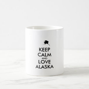 Caneca De Café MANTER CALM e AMAR ALASKA personalizáveis