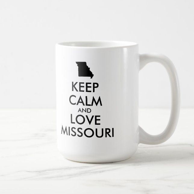 Caneca De Café MANTER CALM e AMAR MISSOURI personalizáveis (Direita)
