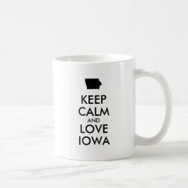 Caneca De Café Manter CALM e AMOR personalizáveis IOWA