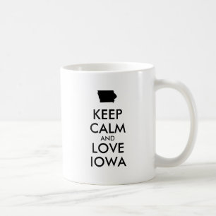 Caneca De Café Manter CALM e AMOR personalizáveis IOWA