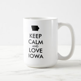 Caneca De Café Manter CALM e AMOR personalizáveis IOWA