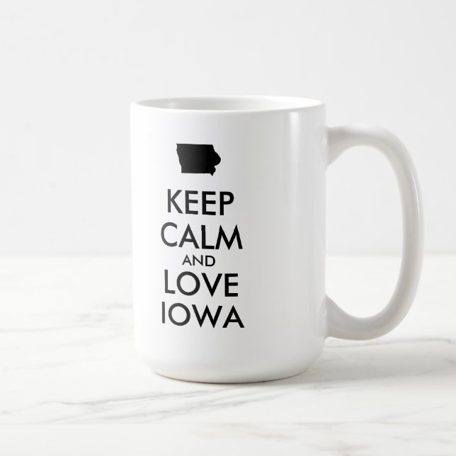Caneca De Café Manter CALM e AMOR personalizáveis IOWA (Direita)