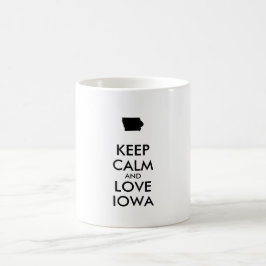 Caneca De Café Manter CALM e AMOR personalizáveis IOWA
