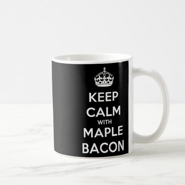 Caneca De Café Manter Calma Com Cuta De Bacon De Mapeamento (Direita)
