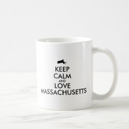 Caneca De Café MANTER CALMA E AMAR MASSACHUSETAS personalizáveis