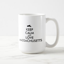 Caneca De Café MANTER CALMA E AMAR MASSACHUSETAS personalizáveis
