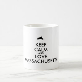 Caneca De Café MANTER CALMA E AMAR MASSACHUSETAS personalizáveis