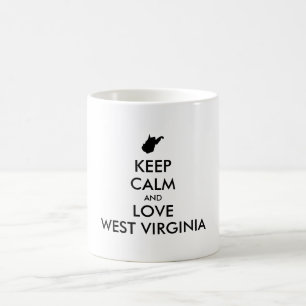 Caneca De Café MANTER CALMA E AMAR VIRGÍNIA OCIDENTAL personalizá